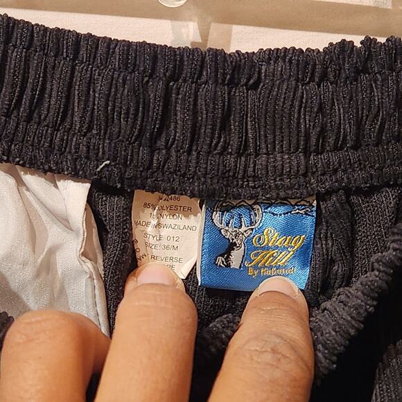 Vintage Stag Hill by Haband Corduroy Pants Brown & Black Elastic Waist 36/ L 29 - Picture 9 of 11